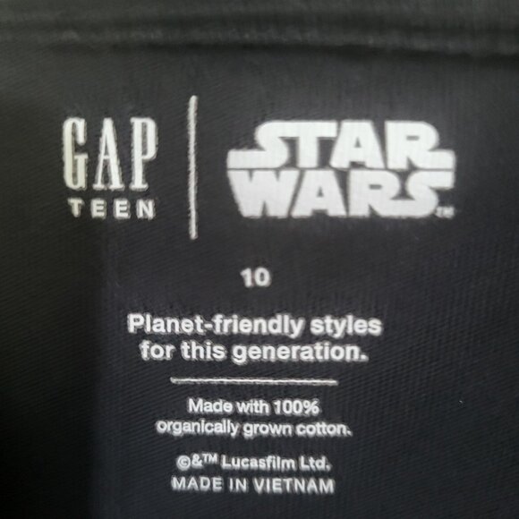 GAP Teen x STAR WARS SZ 10 Moonless Night LS Graphic T Shirt Return of the Jedi - Picture 4 of 9
